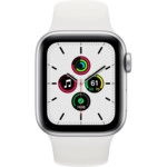 Apple Watch SE GPS, 40mm Silver Aluminium Case with White Sport Band - Regular MYDM2GK/A