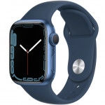 Apple Watch Series 7 GPS, 41mm Blue Aluminium Case with Abyss Blue Sport Band MKN13GK/A