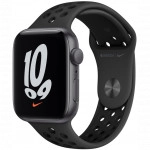 Apple Watch Nike SE GPS, 44mm Space Grey Aluminium Case with Anthracite/Black Nike Sport Band - Regular MKQ83GK/A