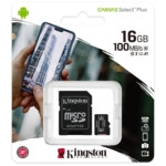 Флеш (Flash) карты Kingston 16GB micro SDHC Canvas Select Plus SDCS2/16GB-3P1A (16 ГБ)