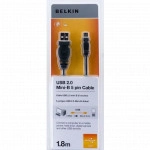 Кабель интерфейсный Belkin MINIUSB BELKIN PRO SERIES 1.8М F3U155BT1.8M