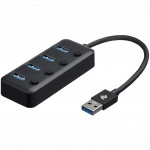 2E USB-A - 4хUSB 3.0 Hub with switch 2E-W1405