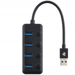 2E USB-A - 4хUSB 3.0 Hub with switch 2E-W1405