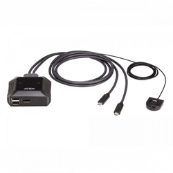 KVM-переключатель ATEN 2-Port USB-C 4K DisplayPort Cable KVM Switch US3312-AT