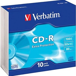 Verbatim Диск CD-R 700Mb 52x Slim case (10шт) 43415