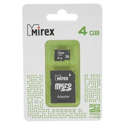 Флеш (Flash) карты Mirex microSDHC [13613-AD10SD04] (4 ГБ)
