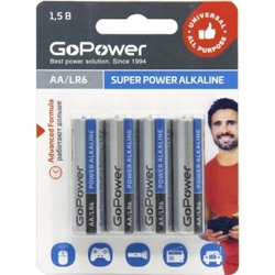 Батарейка GoPower LR6 AA BL4 Alkaline 1.5V 00-00015601