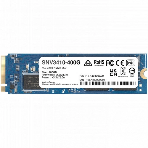 Серверный жесткий диск Synology SSD 400 GB M.2 2280 NVMe PCIe SNV3410-400G (SSD, M.2, 400 ГБ, NVMe)