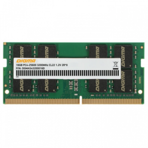 ОЗУ Digma DGMAS43200016D (SO-DIMM, DDR4, 16 Гб, 3200 МГц)