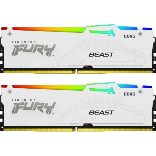 ОЗУ Kingston Fury Beast White RGB KF556C40BWAK2-32 (DIMM, DDR5, 32 Гб (2 х 16 Гб), 5600 МГц)