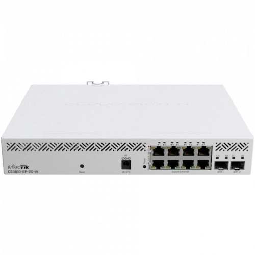 Коммутатор Mikrotik CSS610-8P-2S+IN (1000 Base-TX (1000 мбит/с), 2 SFP порта)
