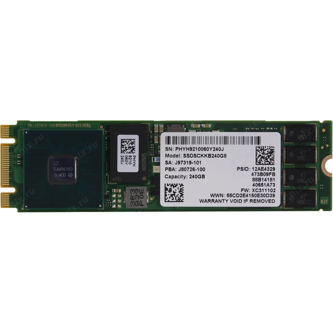 Серверный жесткий диск Intel D3-S4510 Series 240GB SSDSCKKB240G801 (SSD, M.2, 240 ГБ, SATA)