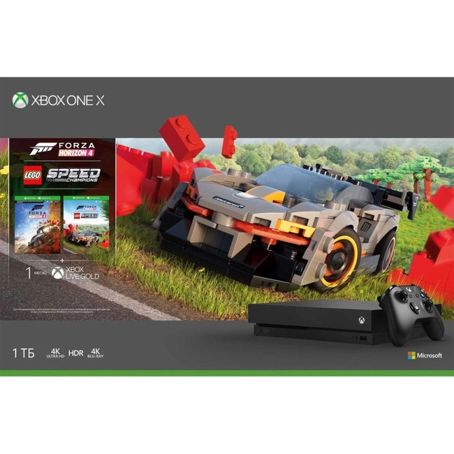 Аксессуары для смартфона Microsoft Xbox One X 1Tb Black Forza Horizon 4, Lego DLC CYV-00469