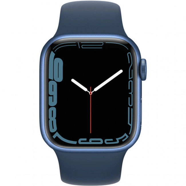 Apple Watch Series 7 GPS, 45mm Blue Aluminium Case with Abyss Blue Sport Band MKN83GK/A