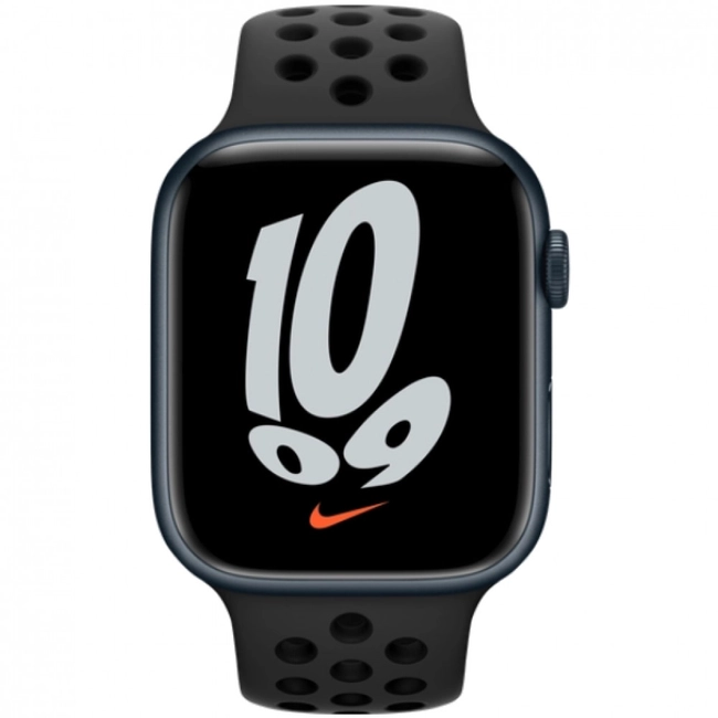 Apple Watch Nike Series 7 GPS, 45mm Midnight Aluminium Case with Anthracite/Black Nike Sport Band MKNC3GK/A