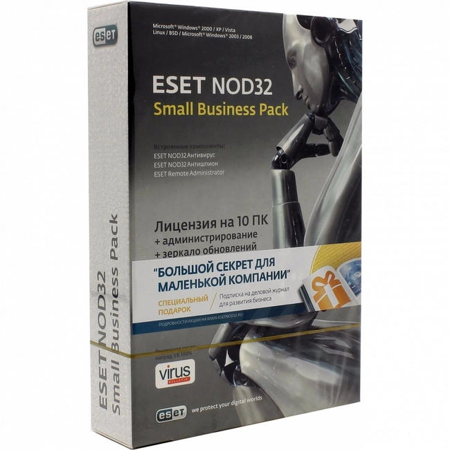 Антивирус Eset NOD32 Small Business Pack NOD32-SBP-NS(CARD)-1-10 (Первичная лицензия)