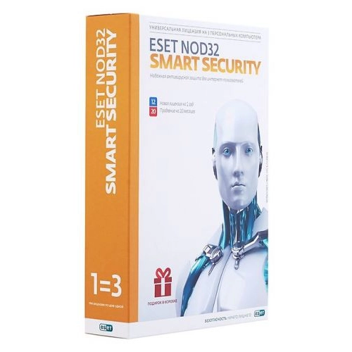 Антивирус Eset NOD32 Smart Security+ Bonus + расширенный функционал -универсальная  лицензия на 1 год на 3ПК или продление на 20 месяцев NOD32-ESS-1220(BOX)-1-1 (Первичная лицензия)
