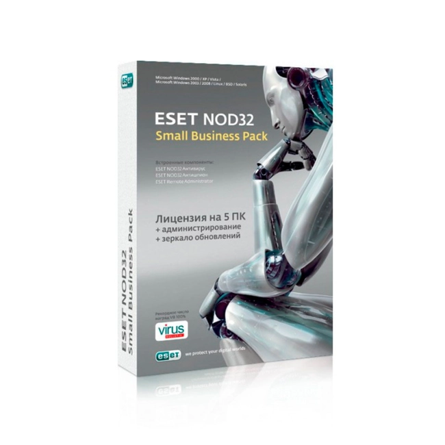 Софт Eset NOD32 SMALL Business Pack база (1 год / 5 пользователей) электронный ключ NOD32-SBP-NS(KEY)-1-5
