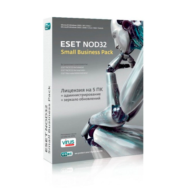 Софт Eset NOD32 SMALL Business Pack продление (1 год / 5 пользователей) электронный ключ NOD32-SBP-RN(KEY)-1-5