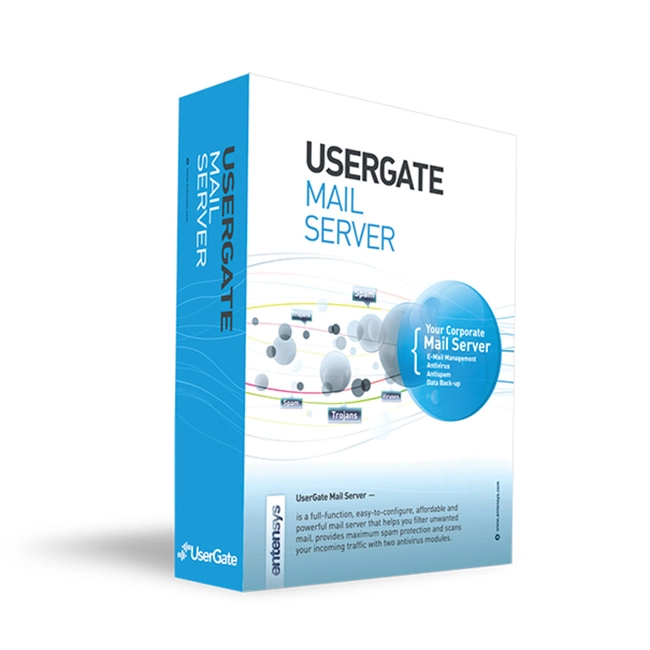 Почтовый сервер Usergate Entensys Mail Server 2.X - количество сессий до 200 UGMS1L200-ESD