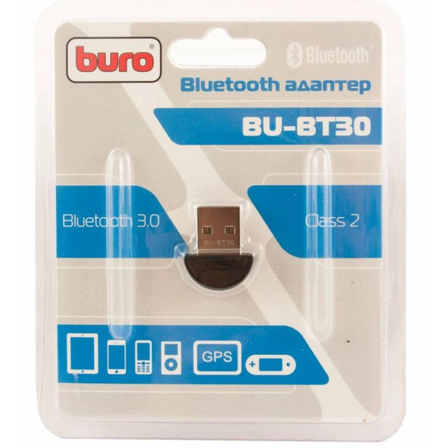 Аксессуар для ПК и Ноутбука Buro Адаптер USB BU-BT30 Bluetooth 3.0+EDR class 2 10м черный