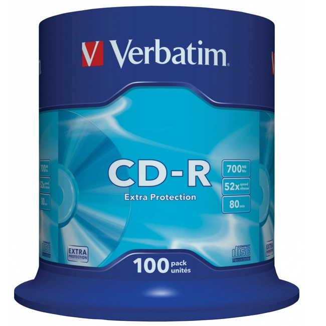 Verbatim Диск CD-R 700Mb 52x Cake Box (100шт) 43411