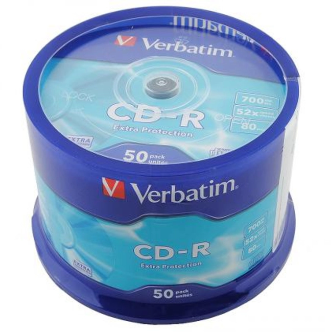 Оптический привод Verbatim Диск CD-R Verbatim 700Mb 52x Cake Box (50шт) 43728