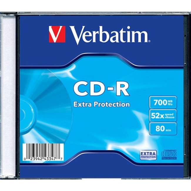 Аксессуар для ПК и Ноутбука Verbatim CD-R Verbatim 700Mb 52x Slim case 43347