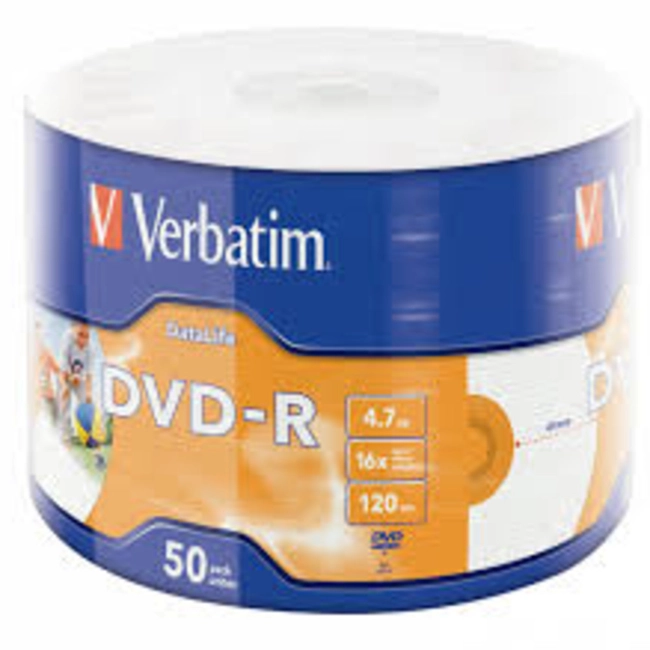 Verbatim Диск DVD-R 4.7Gb 16x bulk (50шт) 43793