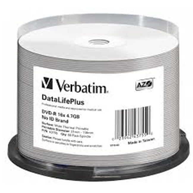 Verbatim Диск DVD-R 4.7Gb 16x Cake Box (50шт) 43755