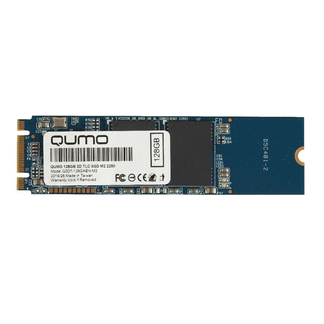 Внутренний жесткий диск Qumo M.2 SSD 128GB QM Novation Q3DT-128GAEN-M2 (SSD (твердотельные), 128 ГБ, M.2, SATA)