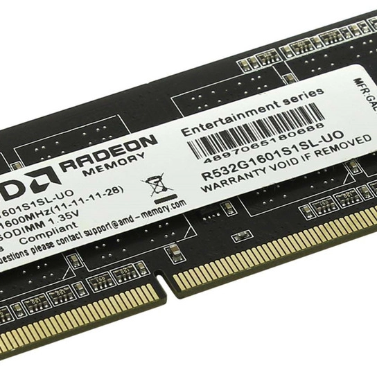 ОЗУ AMD R532G1601S1SL-UO (SO-DIMM, DDR3, 2 Гб, 1600 МГц)