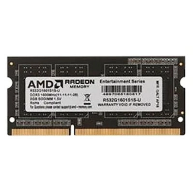 ОЗУ AMD 2GB Radeon™ DDR3 1600 SO DIMM R5 Entertainment Series Black R532G1601S1S-U (SO-DIMM, DDR3, 2 Гб, 1600 МГц)