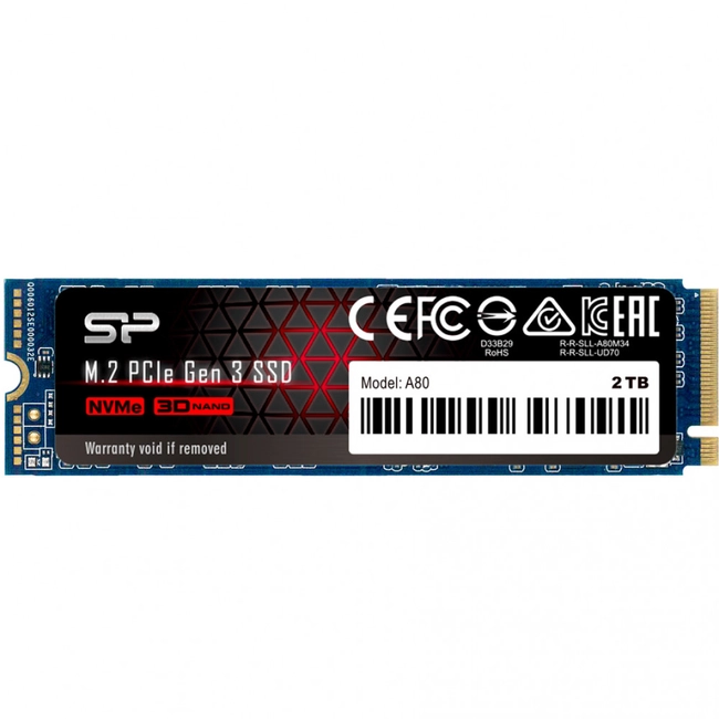 Внутренний жесткий диск Silicon Power A80 SP002TBP34A80M28 (SSD (твердотельные), 2 ТБ, M.2, NVMe)