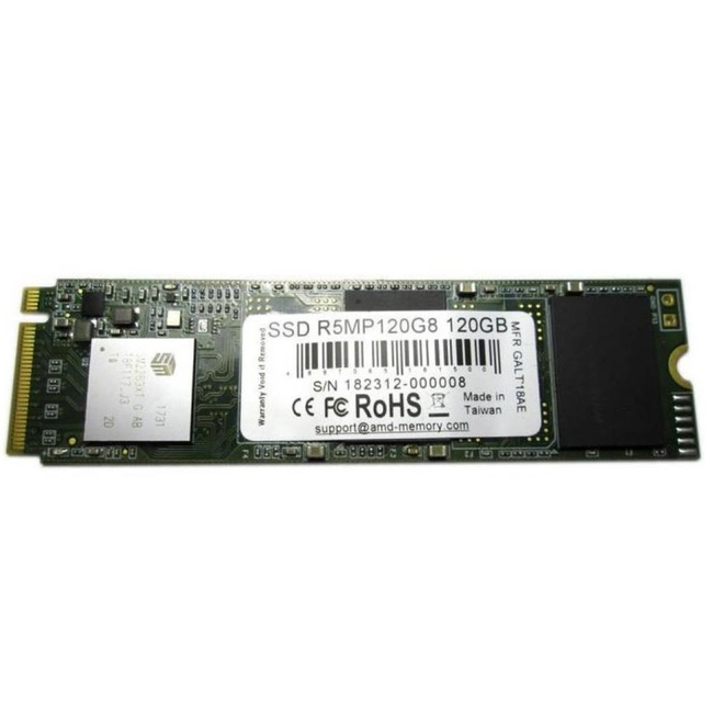 Внутренний жесткий диск AMD SATA III R5MP120G8 (SSD (твердотельные), 120 ГБ, M.2, PCIe)