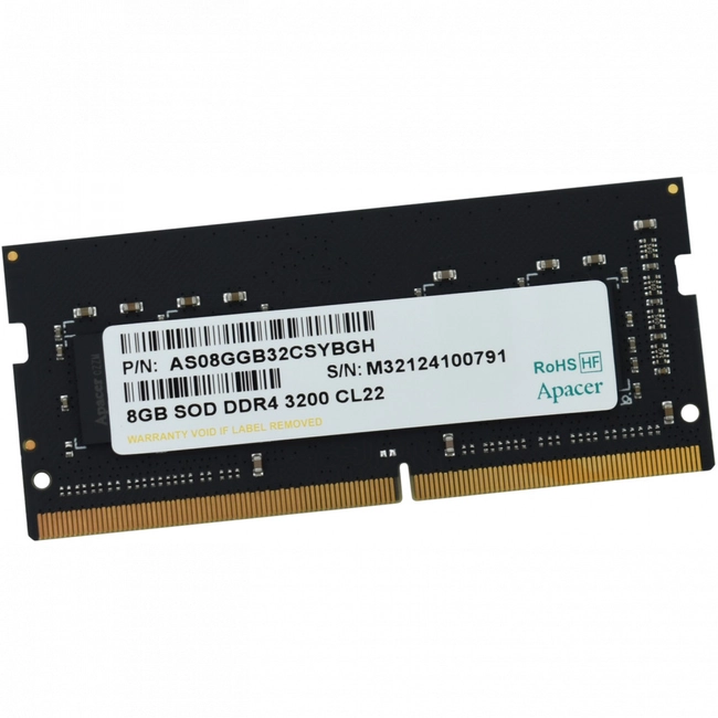 ОЗУ Apacer 8 ГБ ES.08G21.GSH (SO-DIMM, DDR4, 8 Гб, 3200 МГц)