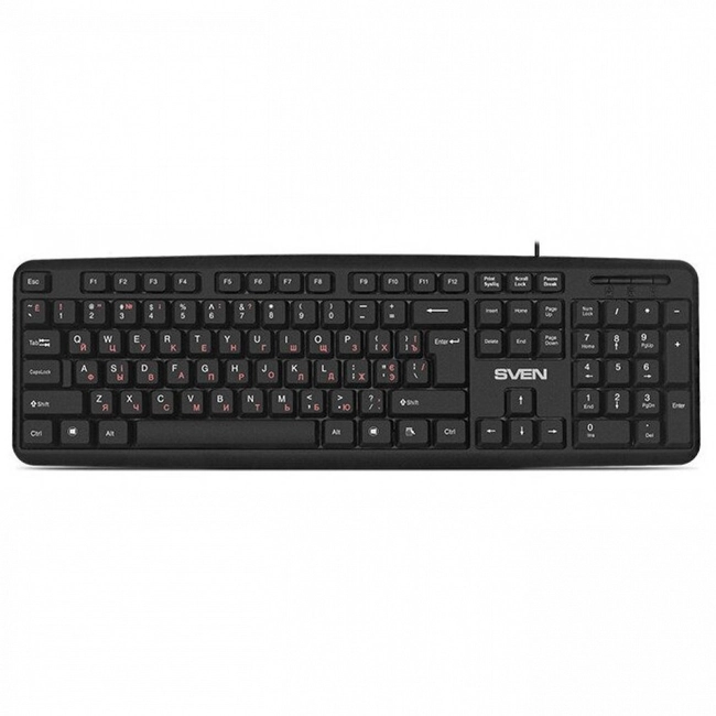 Клавиатура Sven KB-S230 чёрная (104кл, каб. 2м) SV-018399 (Проводная, USB)