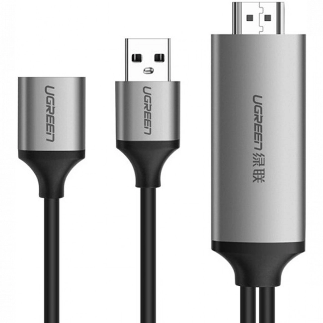 Кабель интерфейсный UGREEN CM151 USB to HDMI Digital AV Adapter 1.5m (Gray) 50291