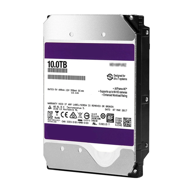 Внутренний жесткий диск Western Digital Purple PRO WD101PURA-64 (HDD (классические), 10 ТБ, 3.5 дюйма, SATA)