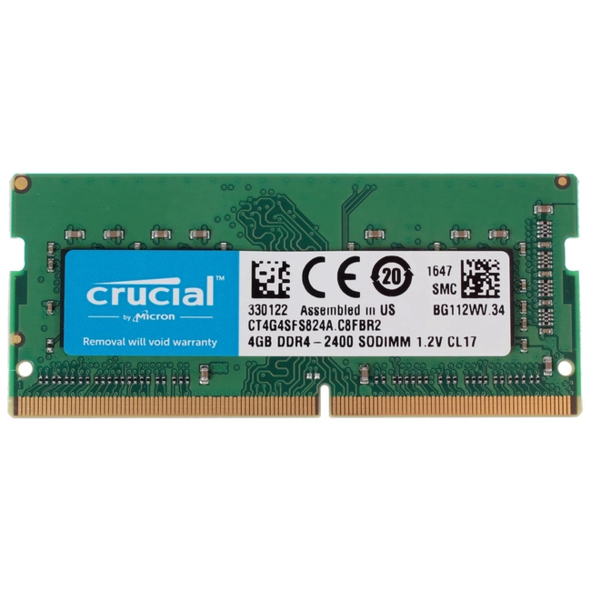 ОЗУ Crucial CT4G4SFS824A (SO-DIMM, DDR4, 4 Гб, 2400 МГц)