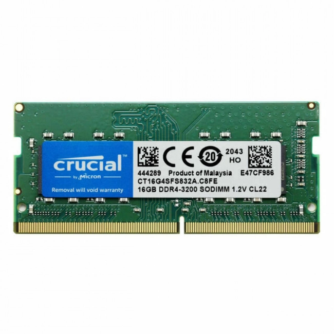ОЗУ Crucial 16GB CT16G4SFS832A bulk (SO-DIMM, DDR4, 16 Гб, 3200 МГц)