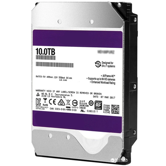 Внутренний жесткий диск Dahua Purple WD101PURA (HDD (классические), 10 ТБ, 3.5 дюйма, SATA)