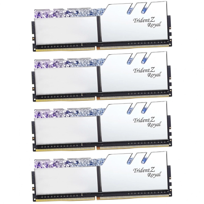 ОЗУ G.Skill Trident Z Royal 64 GB F4-3200C16Q-64GTRS (DIMM, DDR4, 64 Гб (4 х 16 Гб), 3200 МГц)
