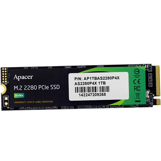 Внутренний жесткий диск Apacer AST280 AP1TBAS2280P4X-1 (SSD (твердотельные), 1 ТБ, M.2, PCIe)