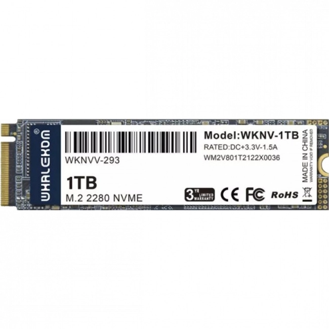 Внутренний жесткий диск Whalekom  1TB WKNV-1TB (SSD (твердотельные), 1 ТБ, M.2, PCIe)