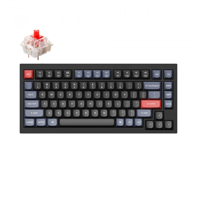 Клавиатура Keychron Black Knob Red Switch RGB Hot-Swap Gateron G pro Mechanical Q1M1_Keychron (Проводная)