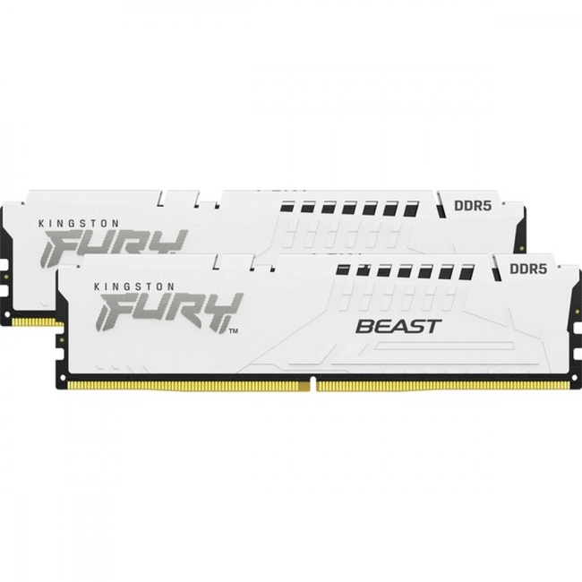 ОЗУ Kingston Fury Beast White RGB KF552C40BWK2-32 (DIMM, DDR5, 32 Гб (2 х 16 Гб), 5200 МГц)