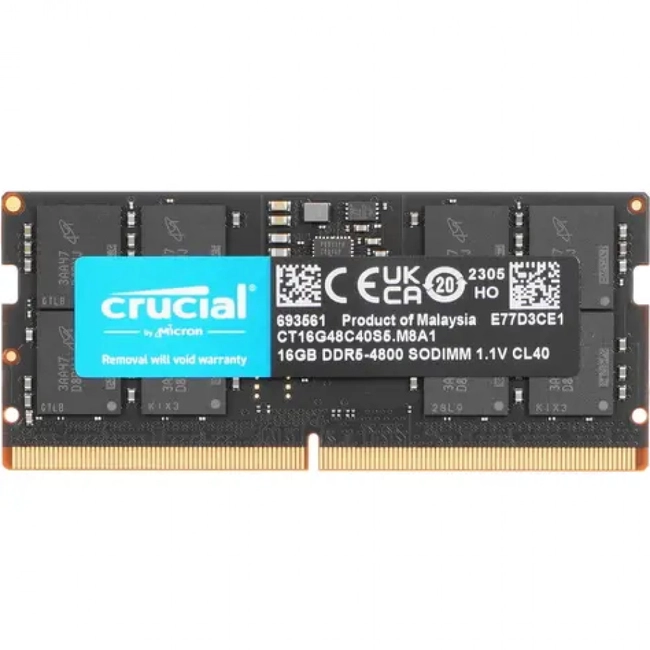 ОЗУ Crucial CT16G48C40S5 (SO-DIMM, DDR5, 16 Гб, 4800 МГц)