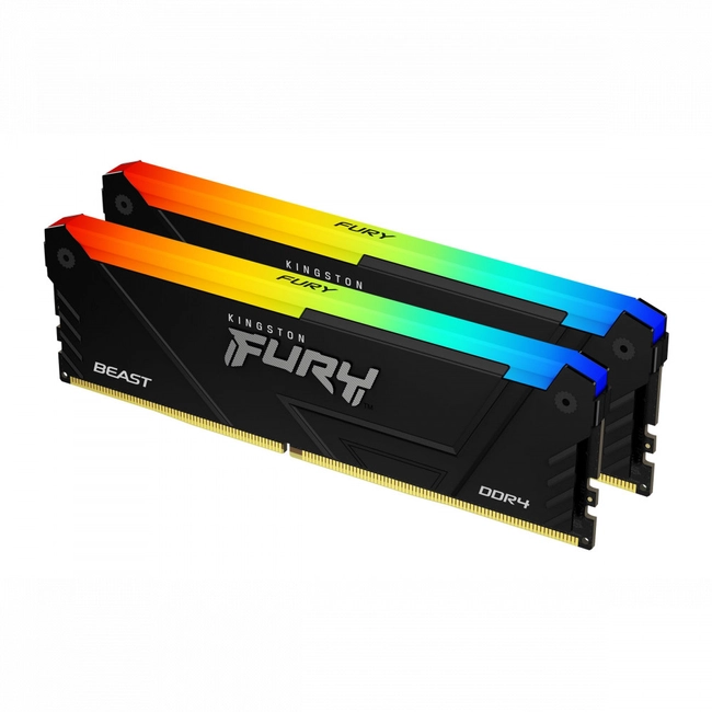 ОЗУ Kingston Fury Beast RGB KF432C16BB2AK2/32 (DIMM, DDR4, 32 Гб (2 х 16 Гб), 3200 МГц)