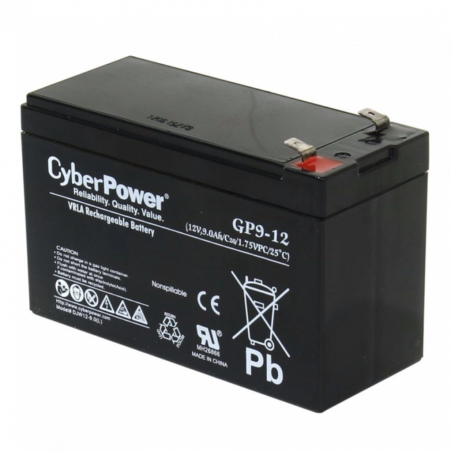 Сменные аккумуляторы АКБ для ИБП CyberPower Аккумулятор 12V9Ah GP9-12 (12 В)
